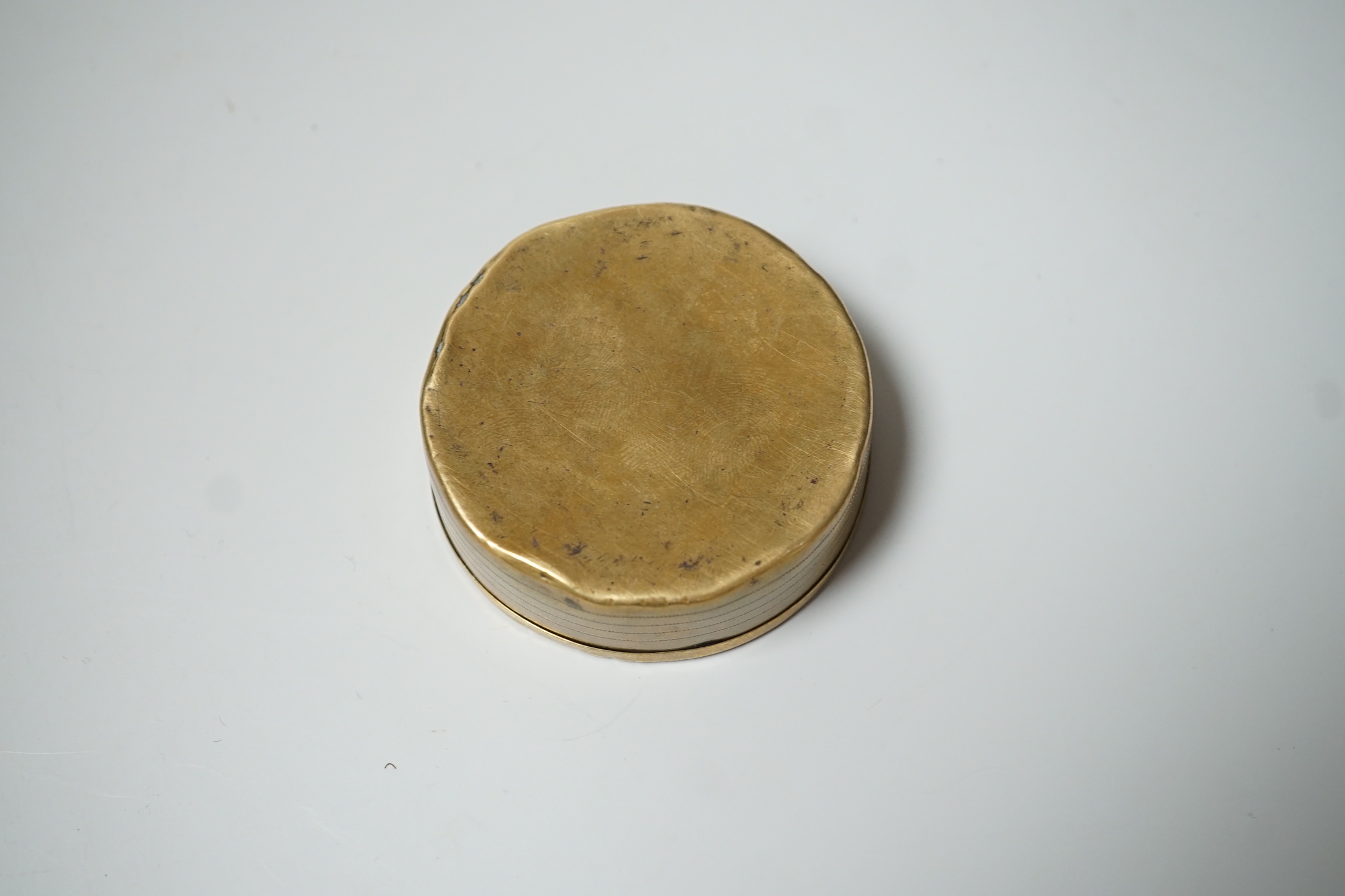 A 19th century brass Nelson snuff box